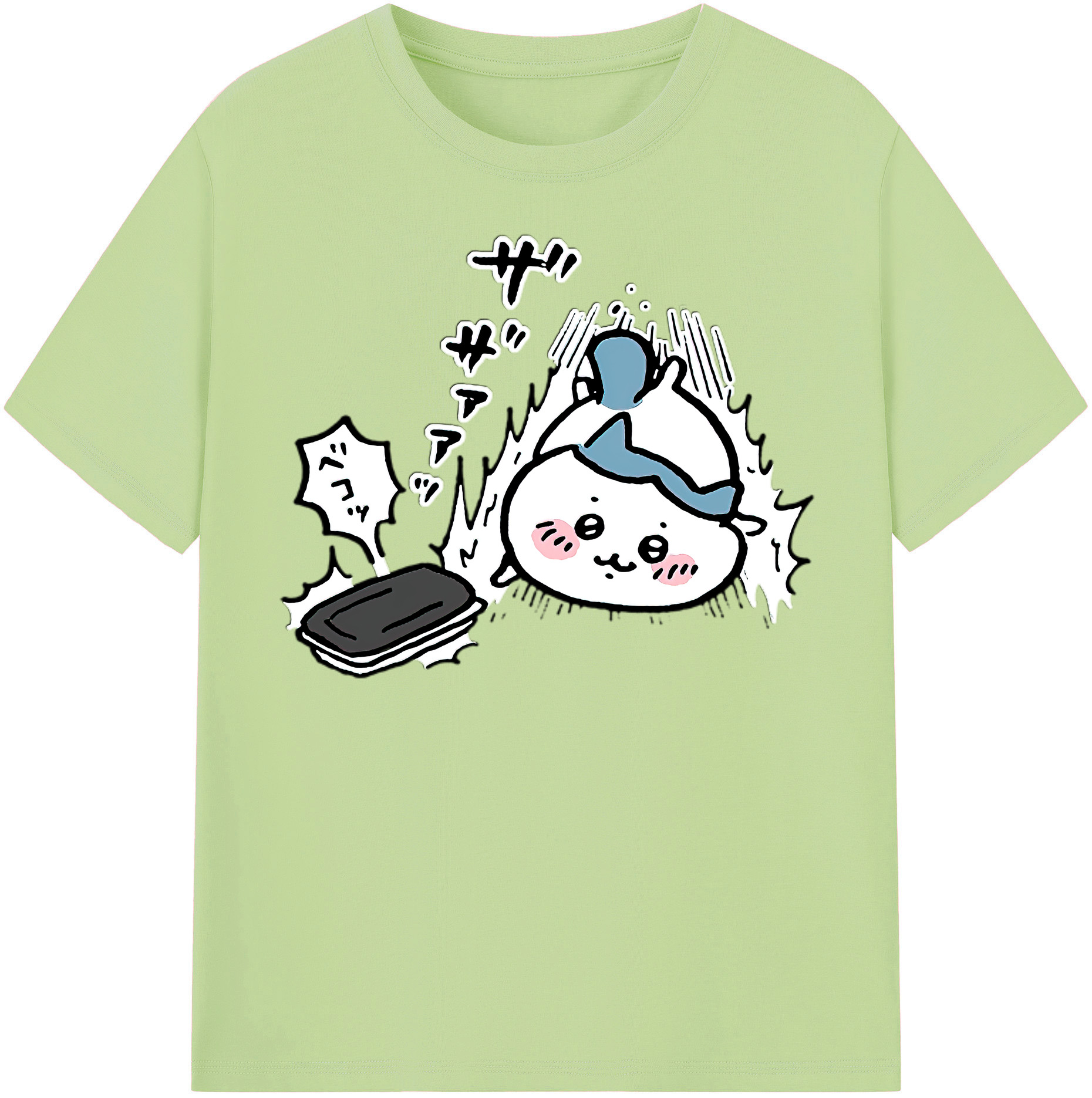 （画像用） ちいかわ ハチワレ Chii-kawa hachiware 綿100％半袖Tシャツ（フロントプリント）